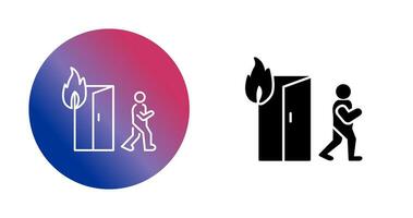 Unique Running from Fire Vector Icon