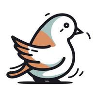 Pigeon isolated on white background. Vector illustration in doodle style.