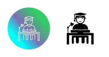 Unique Studying on Desk Vector Icon