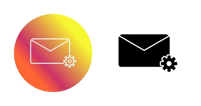 icono de vector de configuración de mensaje