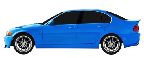 Side view blue sedan car png