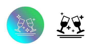 Two Glasses Romantic Vector Icon