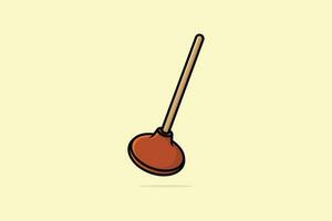 Red Toilet Plunger vector illustration. Cleanliness object icon design concept. Toilet cleaner plunger vector design with shadow.