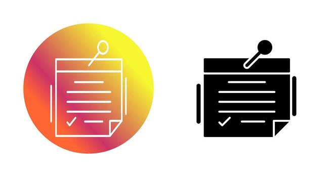 nota, vector, icono vector
