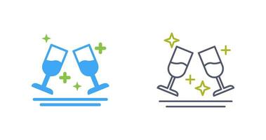 Two Glasses Romantic Vector Icon