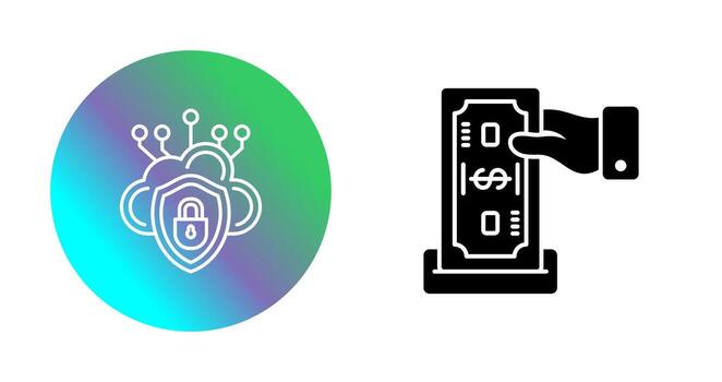 icono de vector de seguridad en la nube
