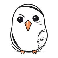 Cute cartoon owl isolated on white background. Vector illustration for your design