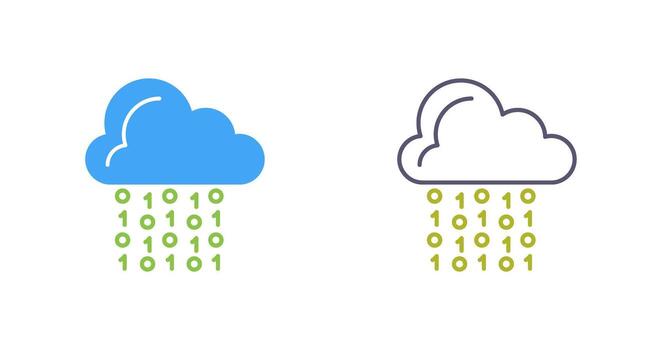 icono de vector de codificación de nube