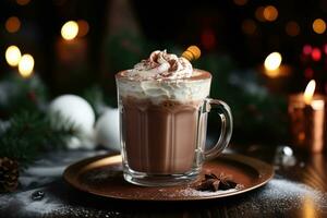 photos of hot chocolate in indoor photo studio AI Generated