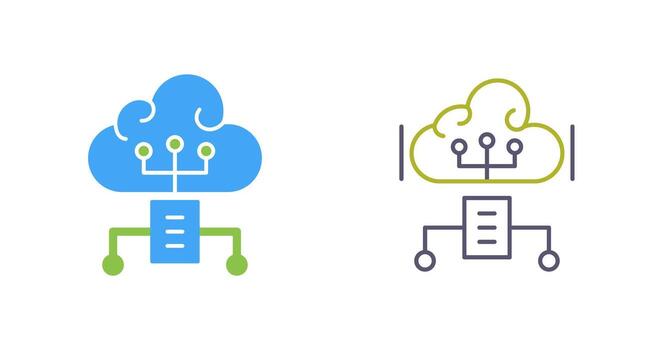 icono de vector de computación en la nube