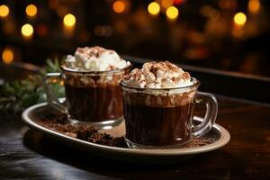 photos of hot chocolate in indoor photo studio AI Generated