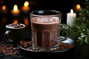 fotos de caliente chocolate en interior foto estudio ai generado