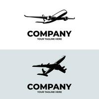 Silhouette of plane logo design template vector