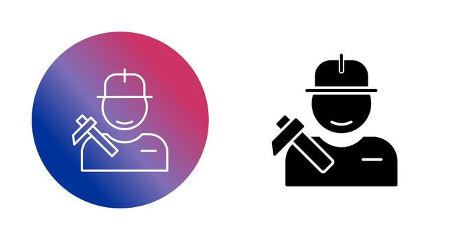 icono de vector de trabajador