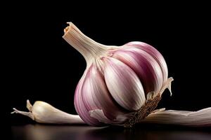 photos of garlic in indoor photo studio AI Generated