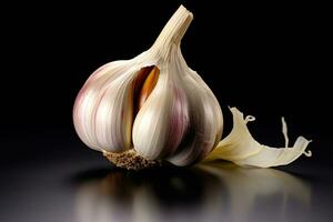 photos of garlic in indoor photo studio AI Generated