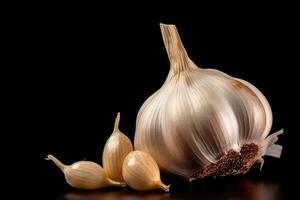 photos of garlic in indoor photo studio AI Generated