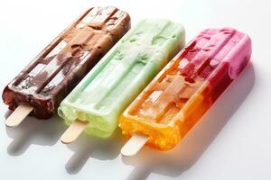 closeup of refreshing popsicles melting quickly AI Generated photo