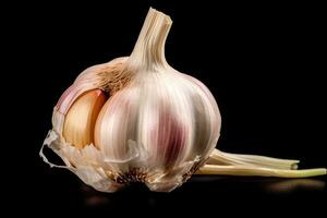 photos of garlic in indoor photo studio AI Generated