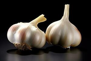 photos of garlic in indoor photo studio AI Generated