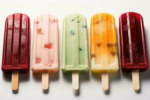 closeup of refreshing popsicles melting quickly AI Generated photo