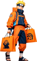 compras saco com naruto png ai generativo