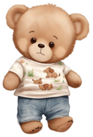 Cute teddy bear illustration. AI Generative png