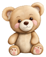 Cute teddy bear illustration. AI Generative png