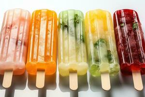 closeup of refreshing popsicles melting quickly AI Generated photo