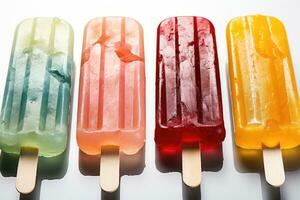 closeup of refreshing popsicles melting quickly AI Generated photo