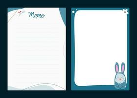 Winter memos. Template for agenda, planners, checklists, notebooks, cards and other stationery. Event planner template. Layout in A5. vector