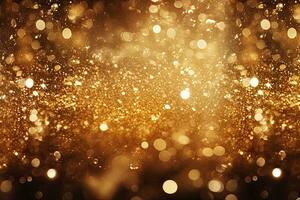 golden glitter vintage lights background. gold and black. de-focused, golden glitter vintage lights background. gold and silver, AI Generated photo