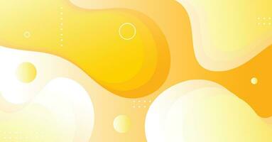 Abstract liquid wave background with yellow and white gradient color background vector