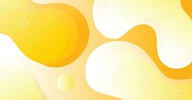 Abstract liquid wave background with yellow and white gradient color background vector