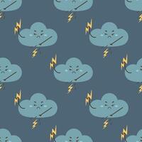 pattern seamless evil storm cloud, character, vector photo