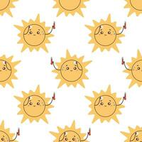 pattern seamless hot sun hot sun character vector