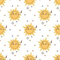 pattern seamless hot sun hot sun character vector