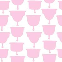 Seamless pattern with menstrual cups of different sizes. Vector illustration in flat style.