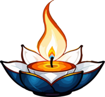 Diya Oil Lamp Clipart AI Generative png