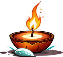 Diya Öl Lampe Diwali Clip Art ai generativ png