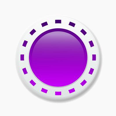 Purple glossy button vector