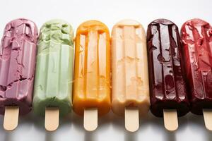 closeup of refreshing popsicles melting quickly AI Generated photo