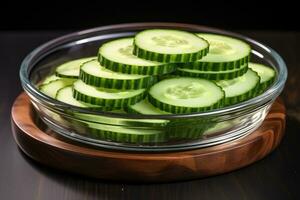 photos of cucumber in indoor photo studio AI Generated