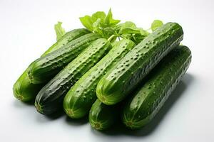 photos of cucumber in indoor photo studio AI Generated