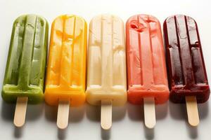 closeup of refreshing popsicles melting quickly AI Generated photo