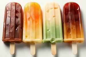 closeup of refreshing popsicles melting quickly AI Generated photo