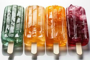 closeup of refreshing popsicles melting quickly AI Generated photo