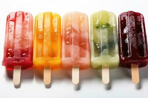 closeup of refreshing popsicles melting quickly AI Generated photo