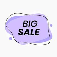 Abstract shape with big sale text vector