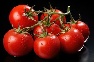 photos of cherry tomatoes in indoor photo studio AI Generated